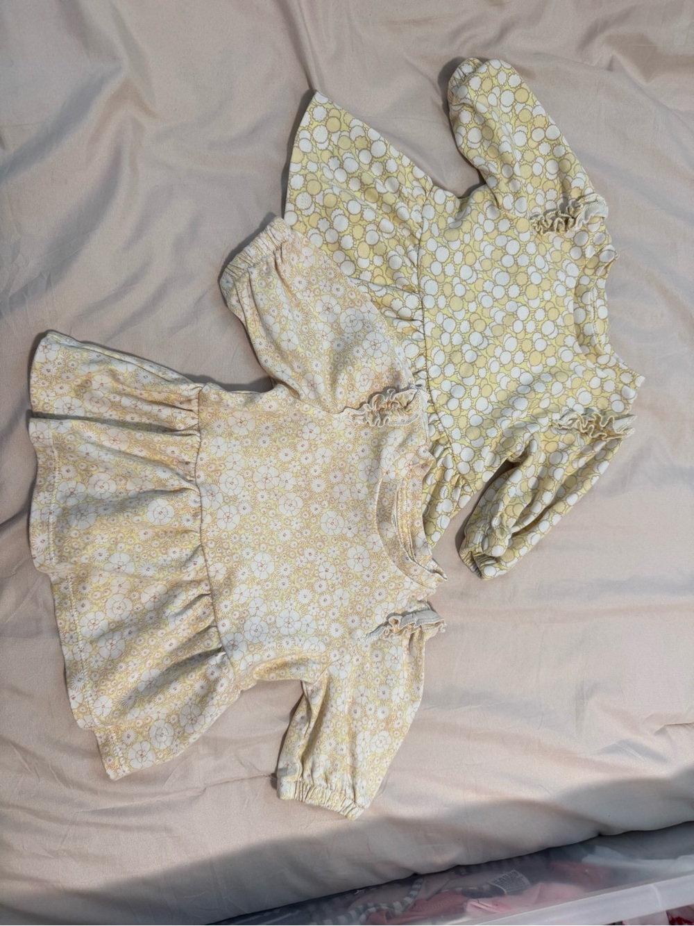 Amazon Essentials Yellow and White Floral Baby Tops